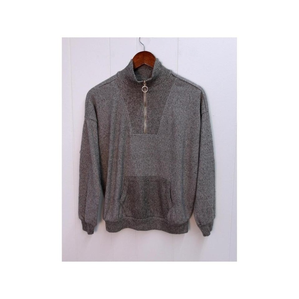 Jaret Chung Gray Ribbed Turtleneck Sweater Women's S Small Knit Pullover / #1006